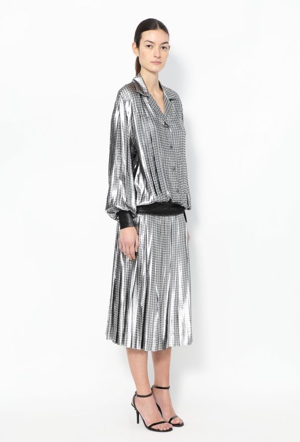 Christian Dior Vintage Metallic Houndstooth Ensemble - 5