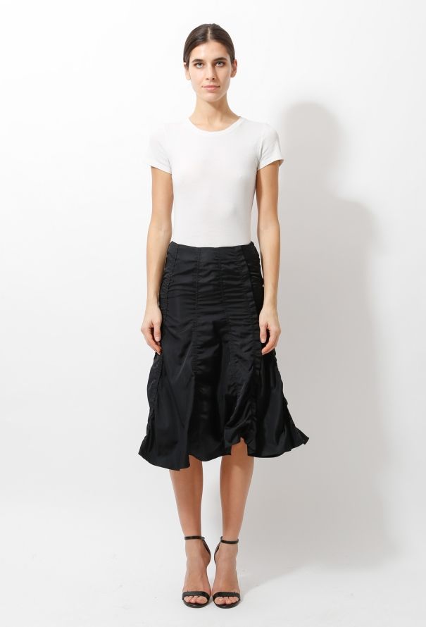 Saint Laurent 2000s Ruched Flared Skirt - 1