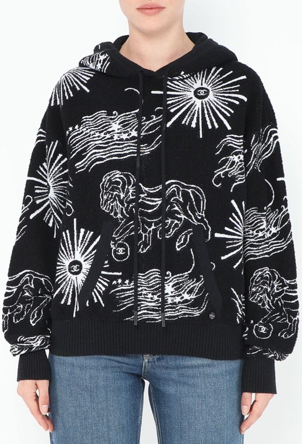 Chanel 2022 Terrycloth Graphic Hoodie - 1