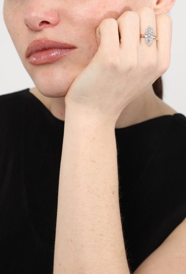 Vintage Fine Jewelry Antique 18k Rose Gold & Diamond Marquise Ring - 4