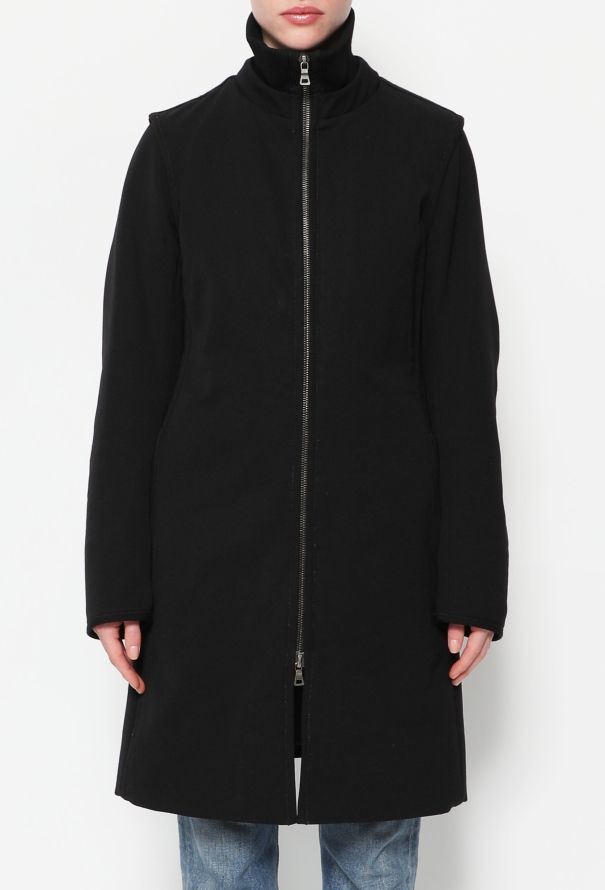 Prada Nylon Ribbed Zip Coat - 3
