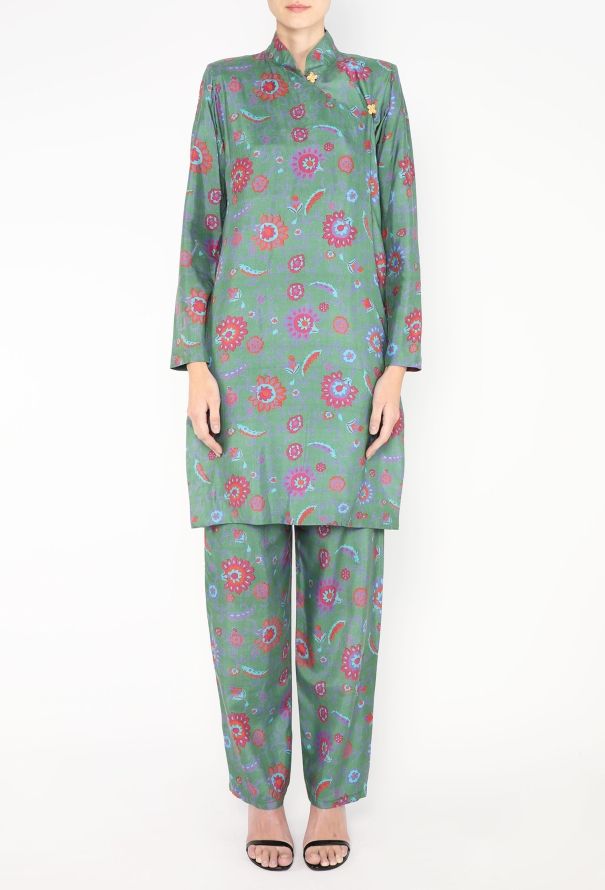 Saint Laurent F/W 1996 Silk Tunic Ensemble - 5