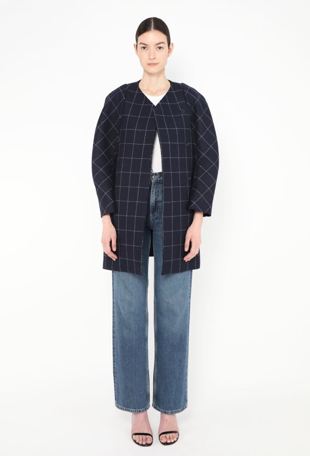 Jacquemus F/W 2014 Checkered Felt Peacoat - 4