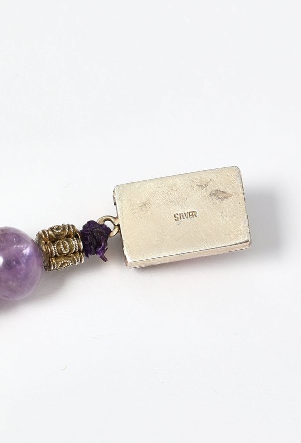 Vintage Fine Jewelry Brass, Amethyst & Rose Quartz Necklace - 7