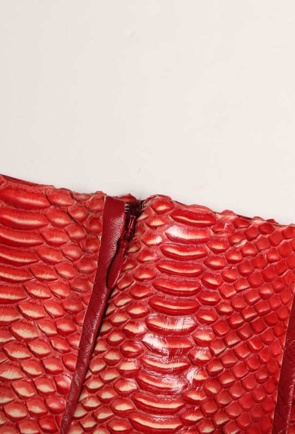 Céline Python Pleated Lambskin Skirt - 8