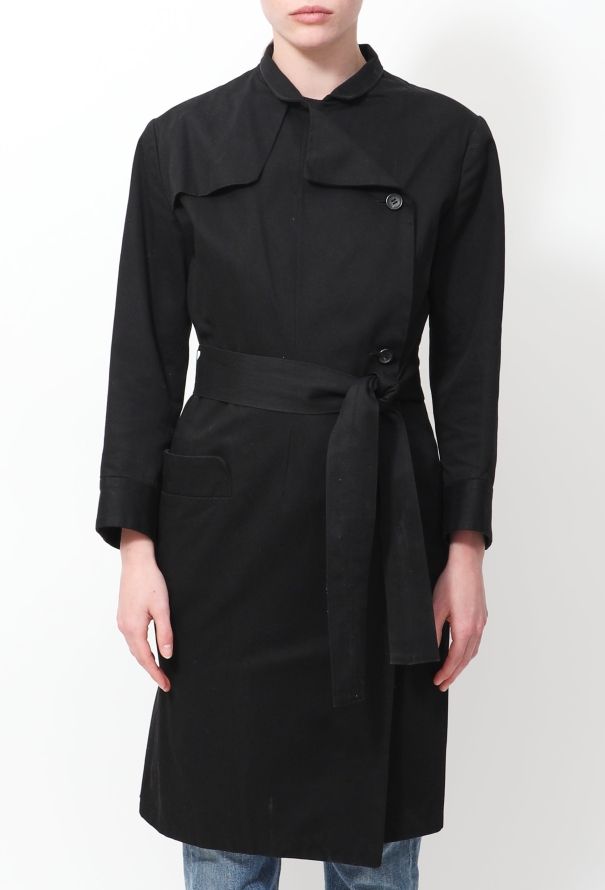Yohji Yamamoto Belted Wrap Trench Coat - 2