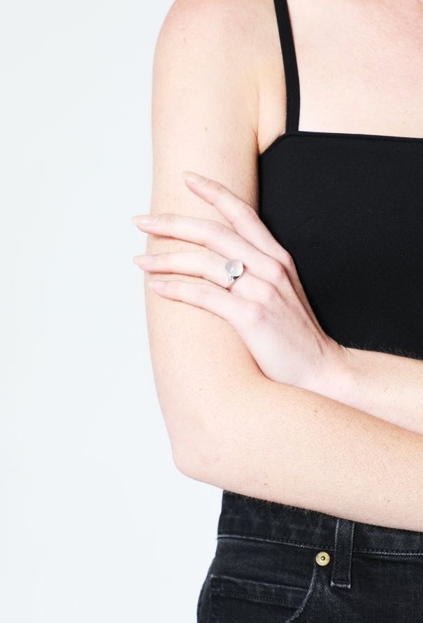 Vintage Fine Jewelry 18k White Gold, Moonstone and Diamond Ring - 4