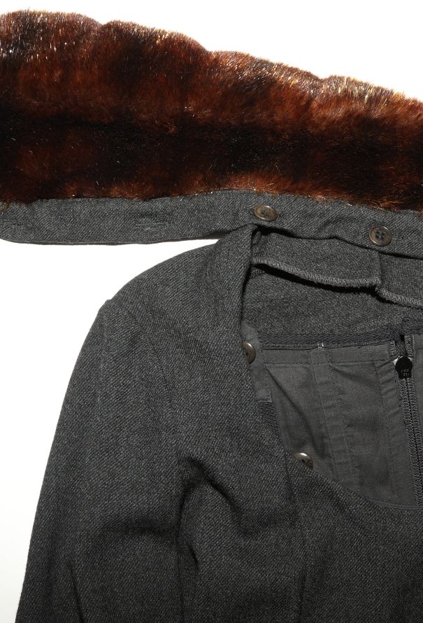 Vivienne Westwood F/W 1994 Fluted Fur Collar Dress - 8