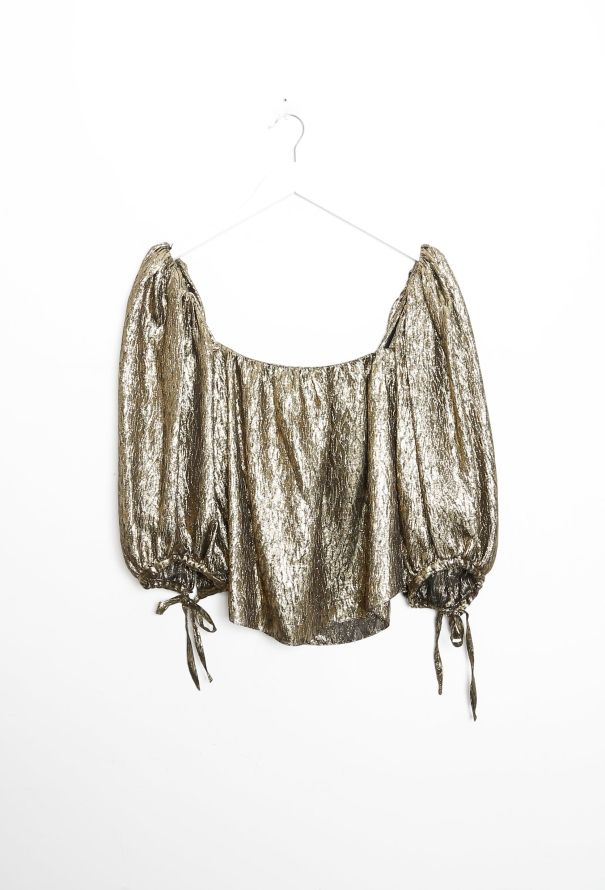 Saint Laurent 2018 Metallic Silk Blouse - 6