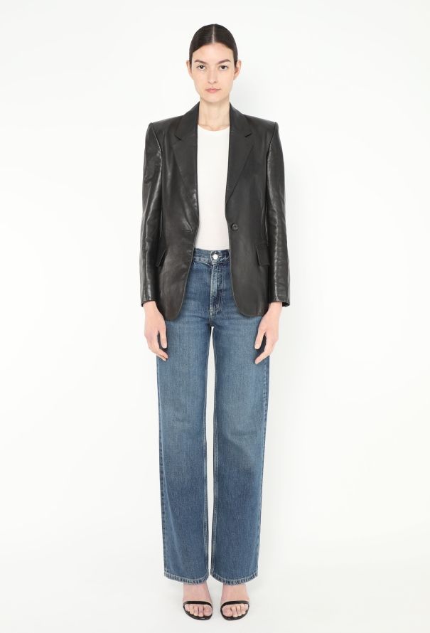 Saint Laurent Vintage Tailored Leather Blazer - 2