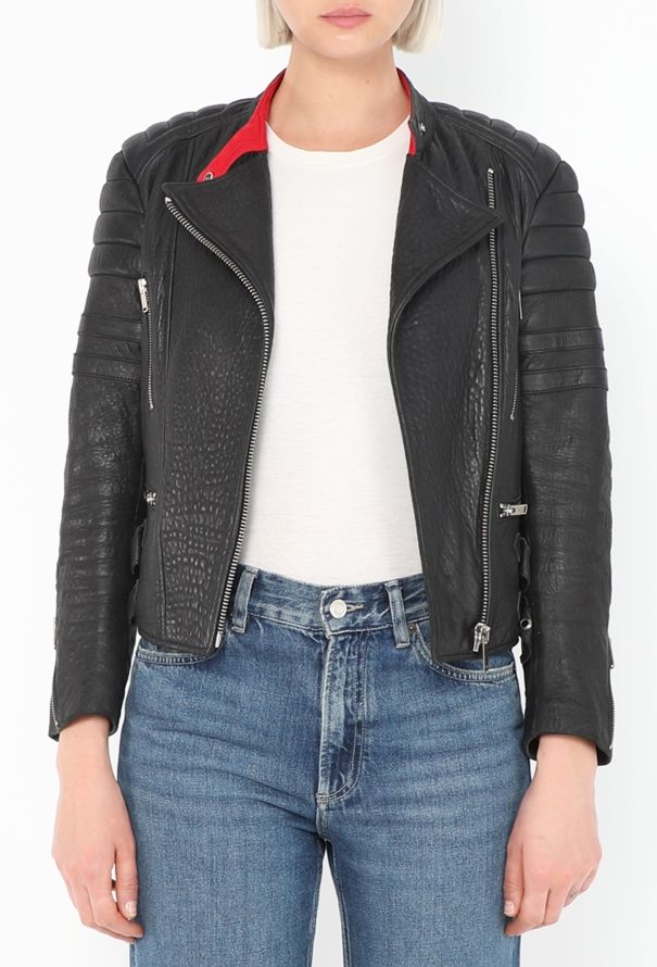 Céline Distressed Lambskin Biker Jacket - 4