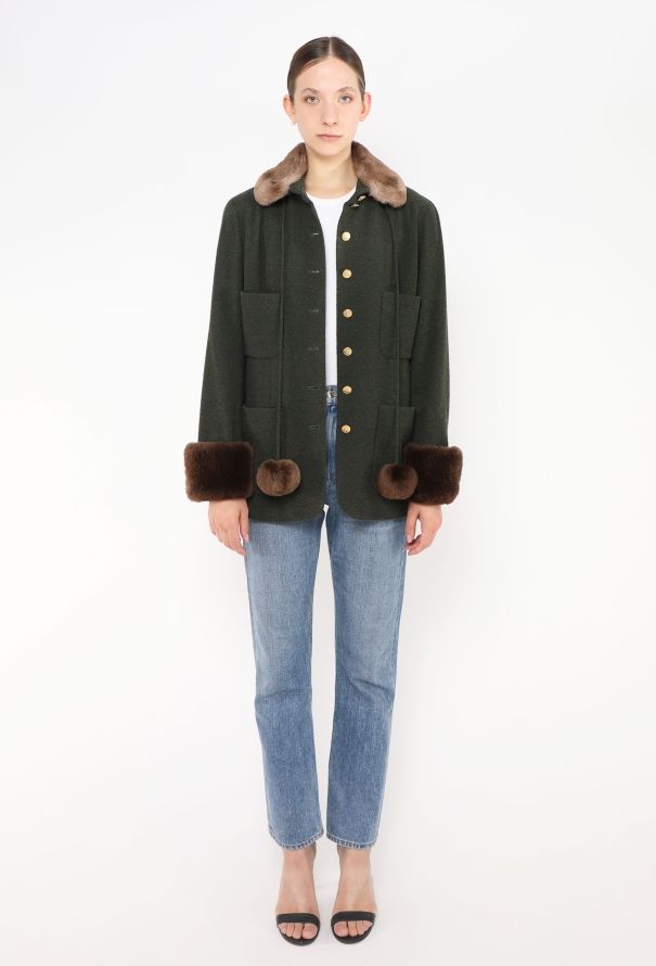 Chanel Late '80s Fur Trim Chevron Ensemble - 5