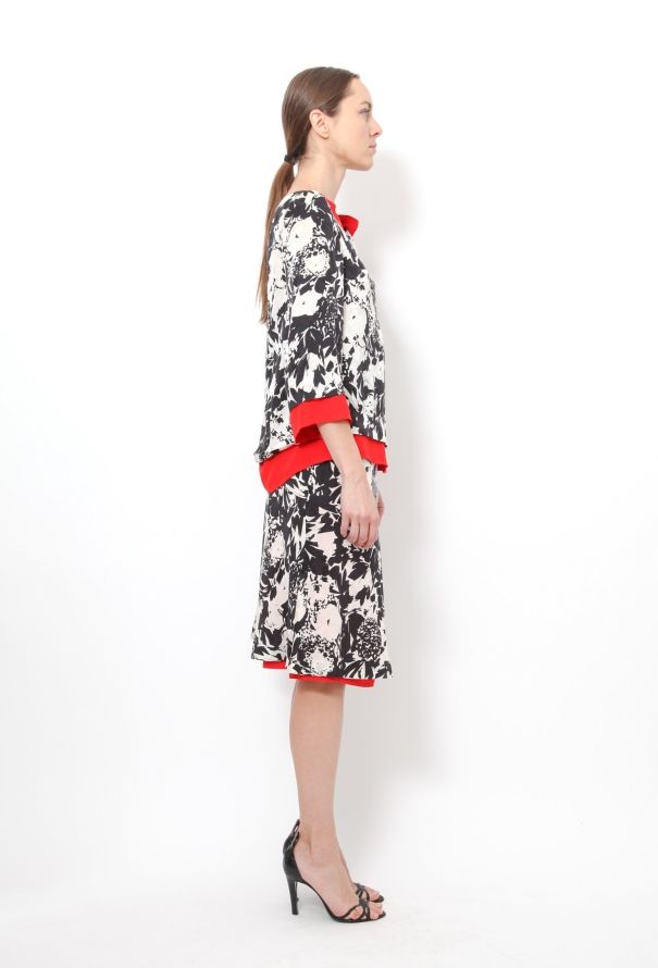 Exquisite Vintage Jean Patou '80s Floral Silk Ensemble - 3