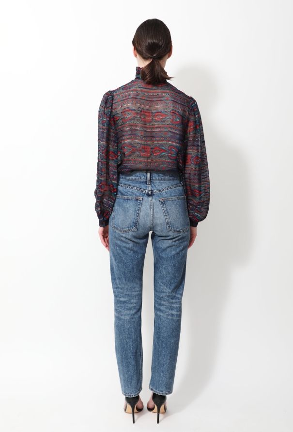 Lanvin 70s Ruffled Lavallière Silk Blouse - 3