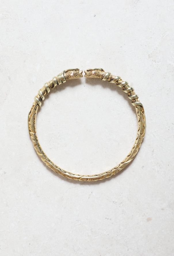 Vintage Fine Jewelry 18k Yellow Gold Snake Bracelet - 1
