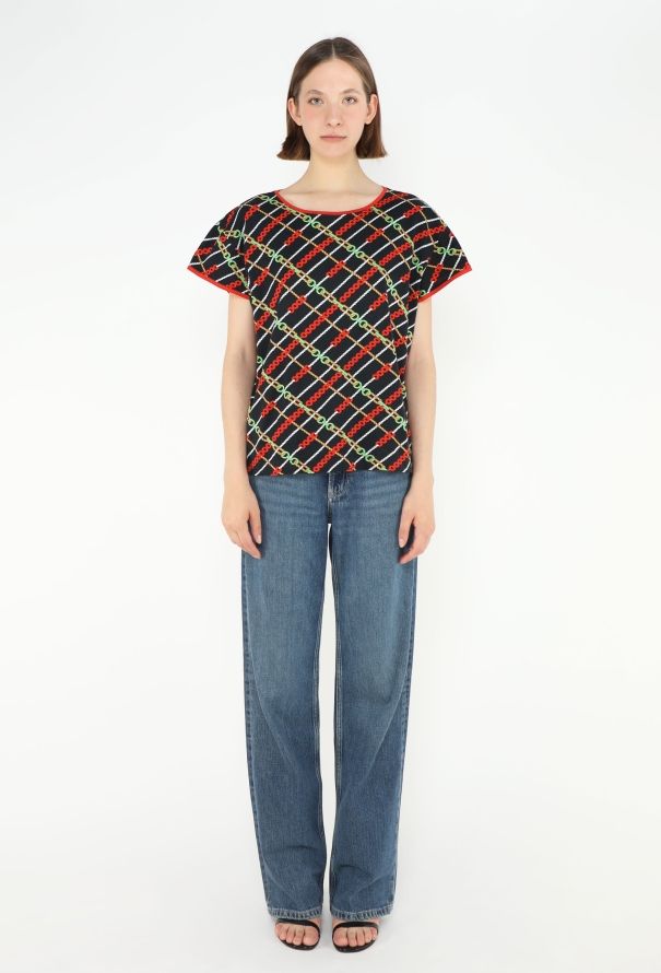Céline Vintage Cotton Chainlink T-Shirt - 2