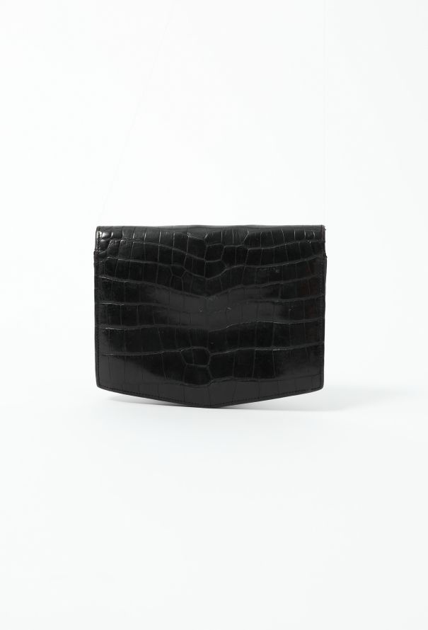 Hermès 1940s Black Porosus Clutch - 3