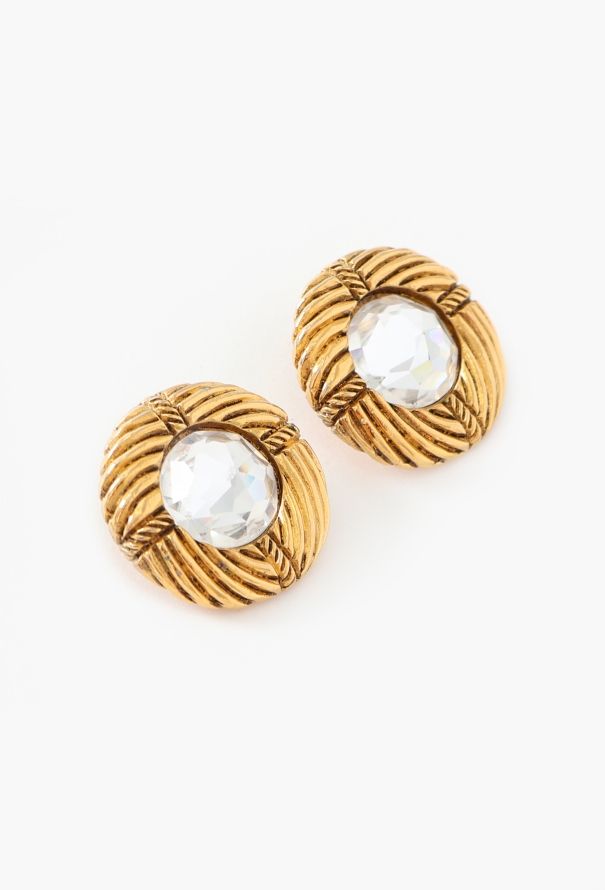 Chanel '70s Strass Clip Earrings - 2