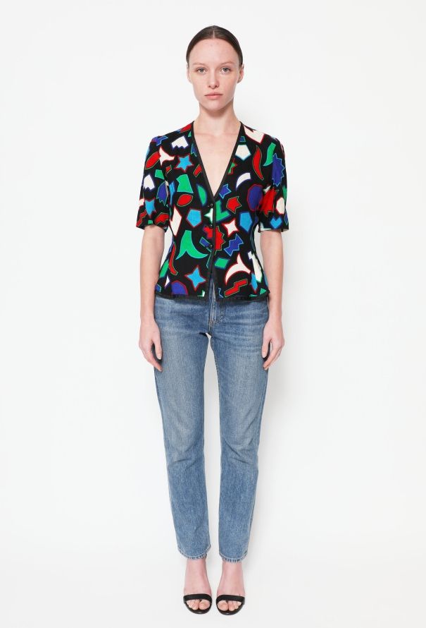 Saint Laurent COLLECTOR S/S 1983 Abstract 'Matisse' Top - 3