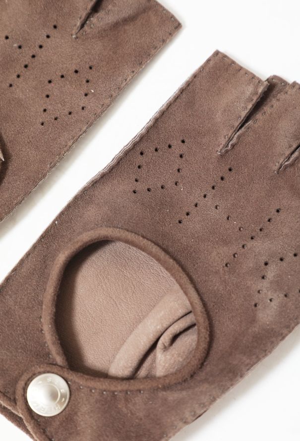 Hermès Suede Fingerless Gloves - 4
