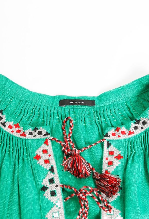 Vita Kin Embroidered Linen Tassel Tunic - 4