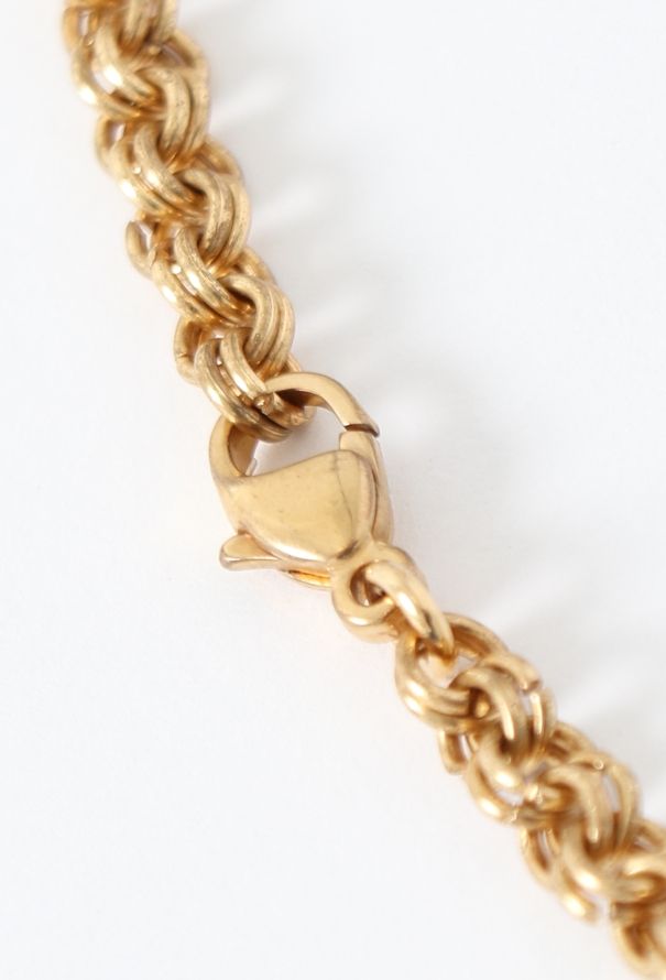 Saint Laurent Vintage Hammered Logo Sautoir - 5