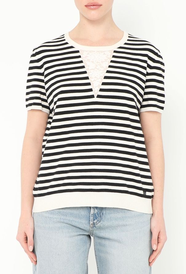 Chanel Rare S/S 2005 Marinière Lace Top - 1