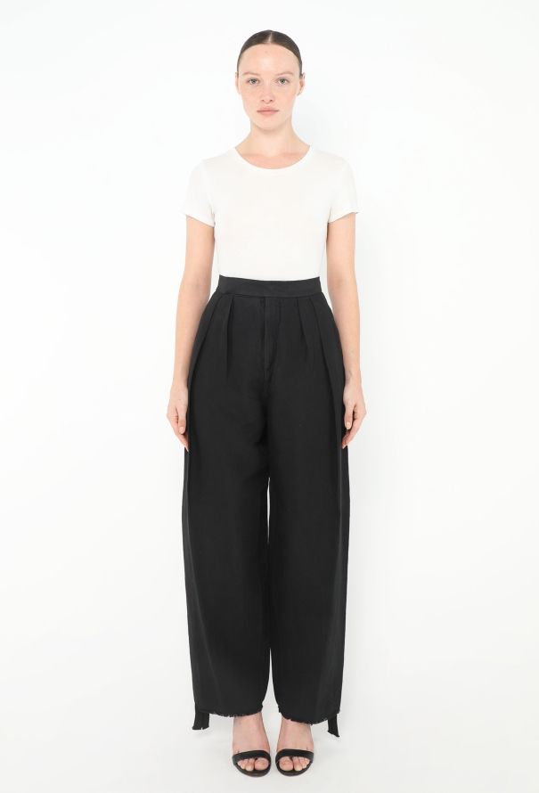 Céline Distressed Silk Smoking Pants - 1
