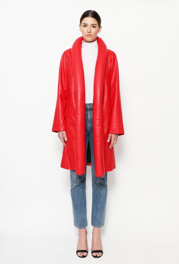 Loewe Belted Leather Puffer Coat - 2