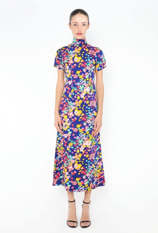 '70s Screen-Printed Floral Dress - 1
