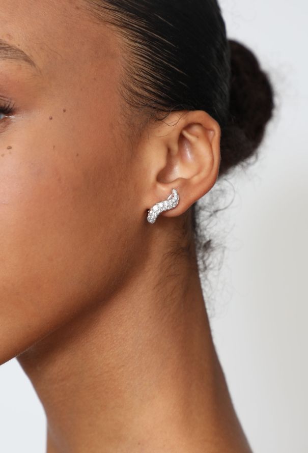 Vintage Fine Jewelry Mathon 18K Gold and Diamond Clip Earrings - 2