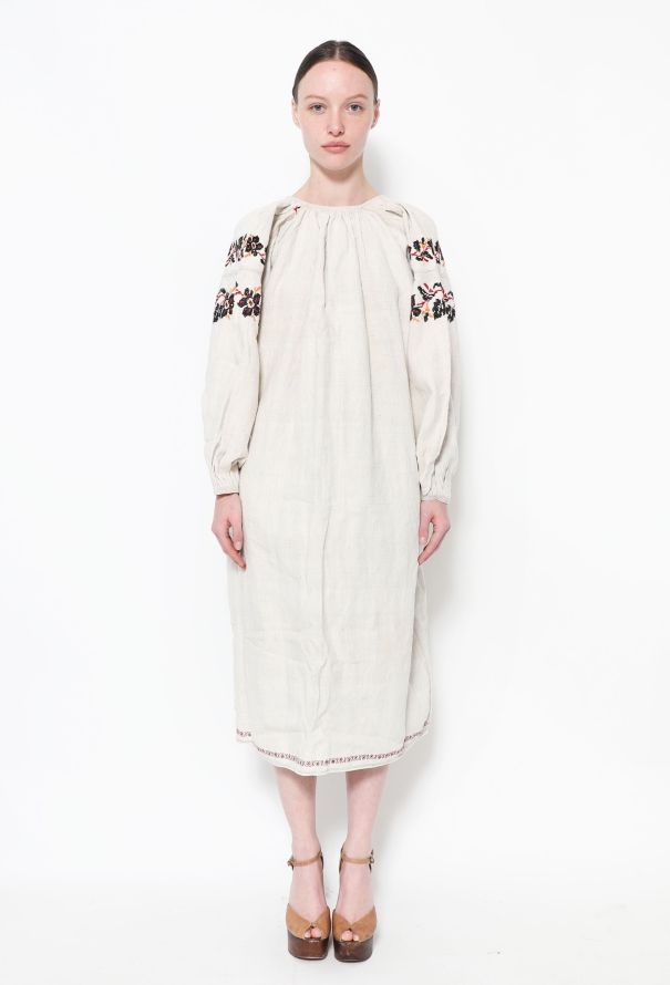 World Treasures Floral Embroidered Linen Tunic - 2