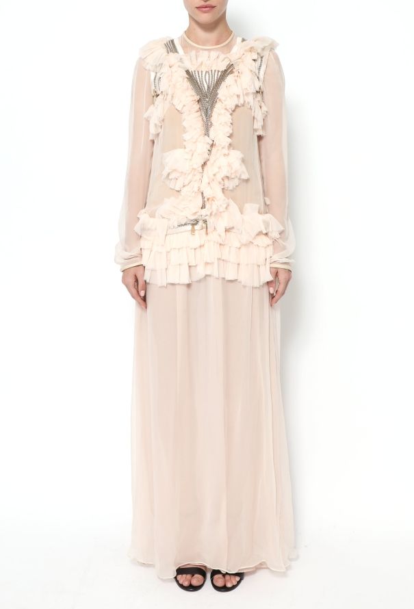 Givenchy S/S 2011 Ruffled Zipper Chiffon Dress - 3