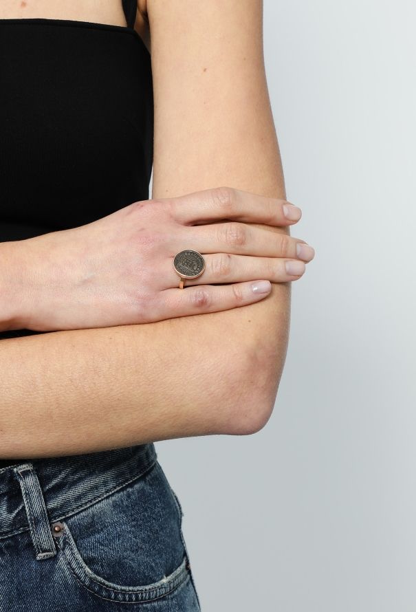 Vintage & Antique 18k Rose Gold Roman Nummus Coin Ring - 3