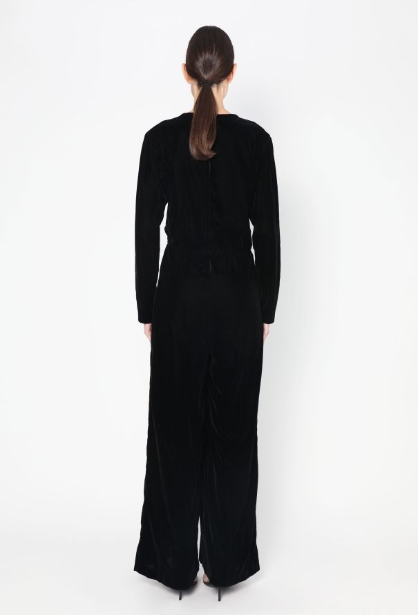 Velvet Wrap Jumpsuit - 4