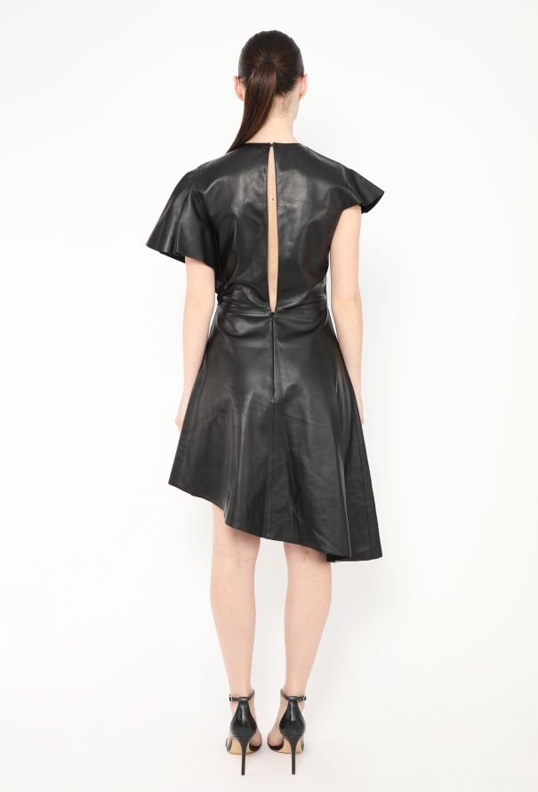 Loewe 2022 Asymmetrical Lambskin Dress - 4