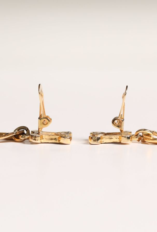 Céline Vintage Triomphe Chainlink Clip Earrings - 4