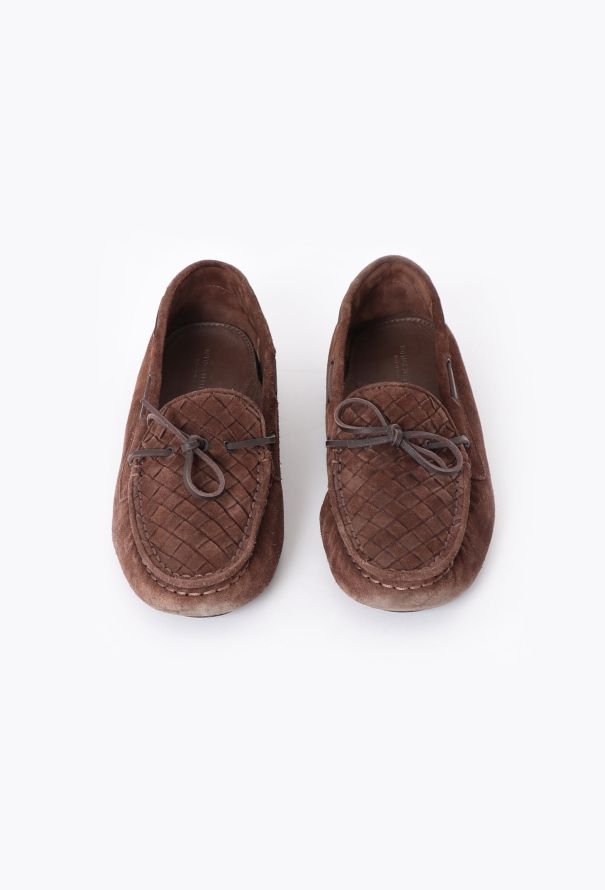Bottega Veneta Suede Intrecciato Mocassins - 1