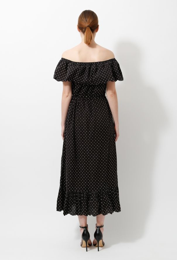 Polkadot Ruffled Cotton Dress - 4