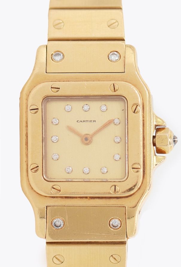 Cartier Exquisite 1980s 18k Yellow Gold & Diamonds Santos Watch - 2