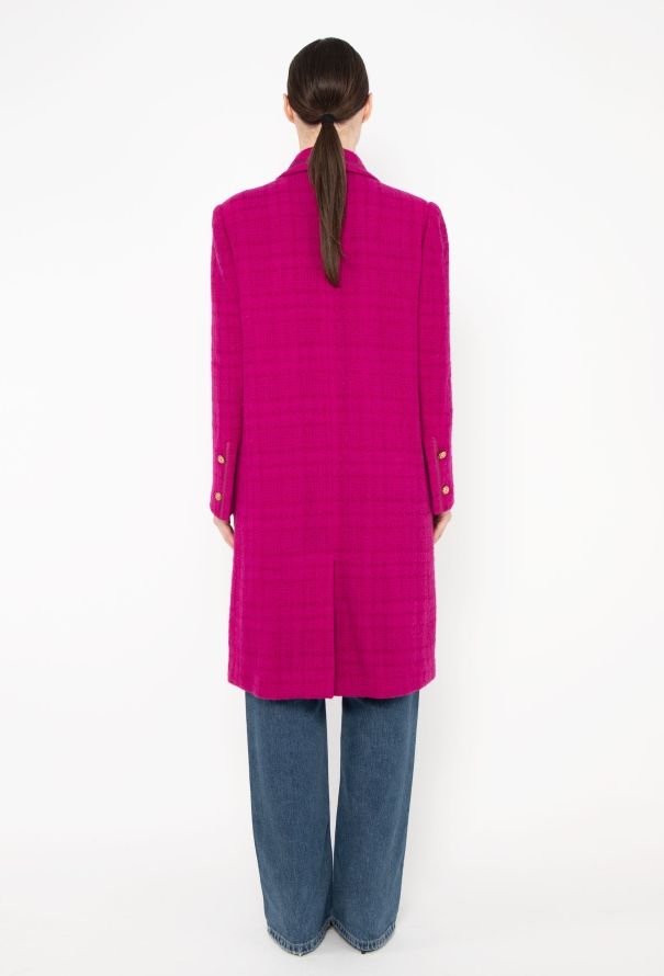 Chanel RARE '70s Fuscia Tweed Camélia Coat - 5
