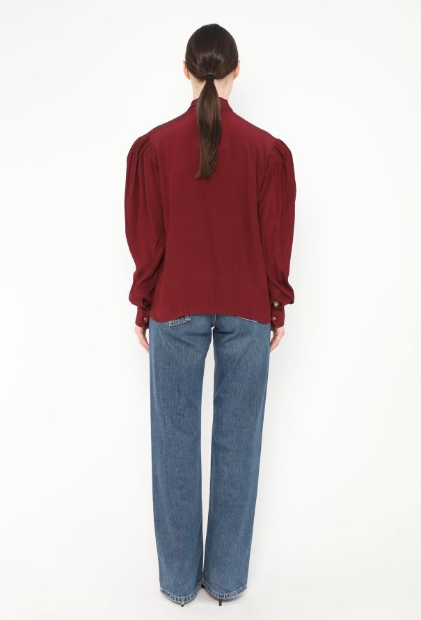 Saint Laurent Vintage Silk Lavallière Blouse - 4