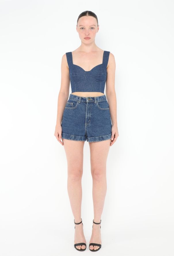 Cacharel '80s Denim Bustier Top - 1