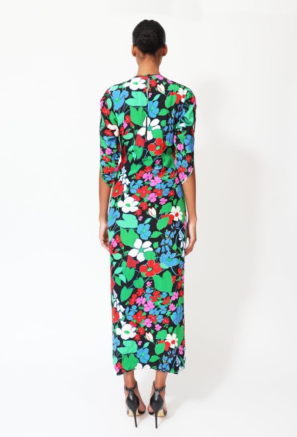 Galanos '80s Floral Print Dress - 3