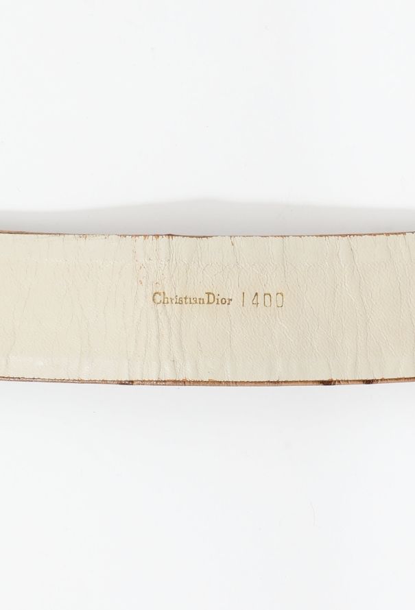 Dior 70s Ostrich Leather Pendant Buckle Belt - 5