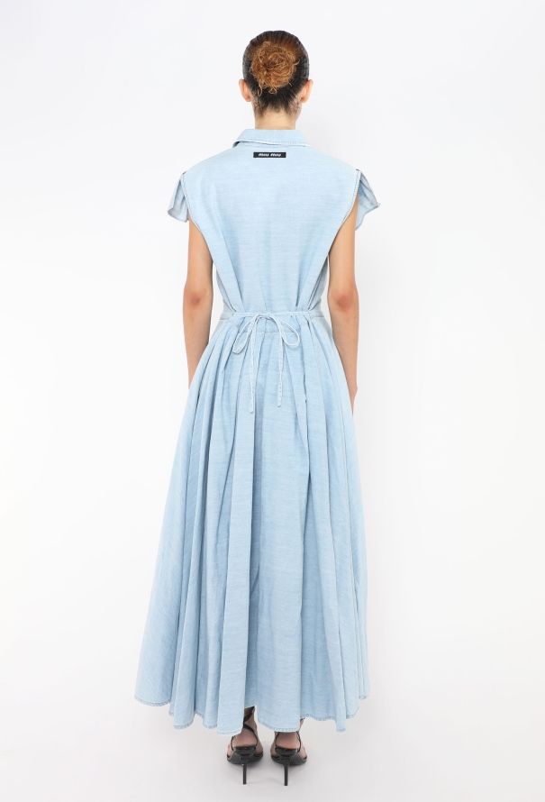 Miu Miu Denim Smock Maxi Dress - 5