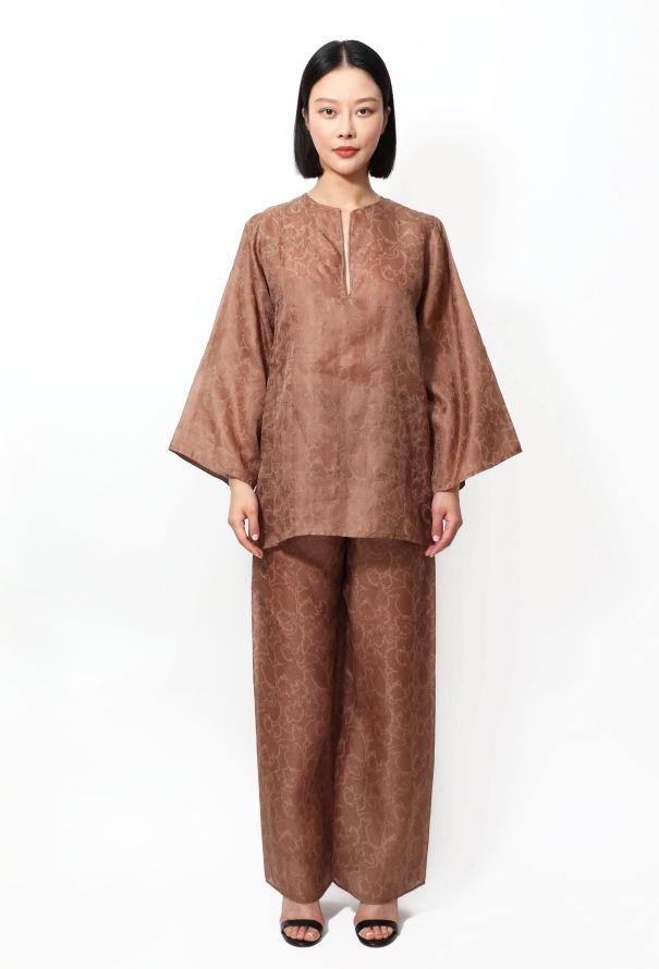 Oscar De La Renta Paisley Print Silk Ensemble - 1