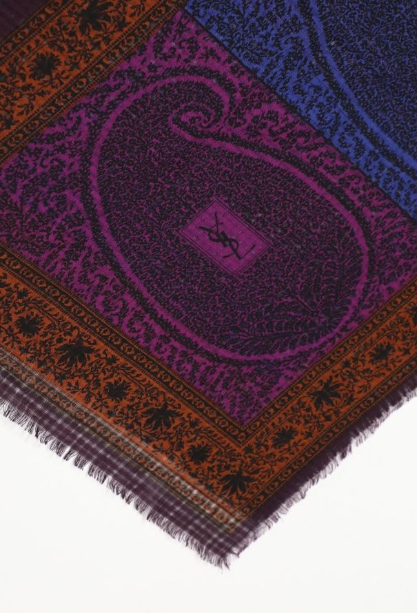 Saint Laurent Vintage Fringed Paisley Scarf - 4