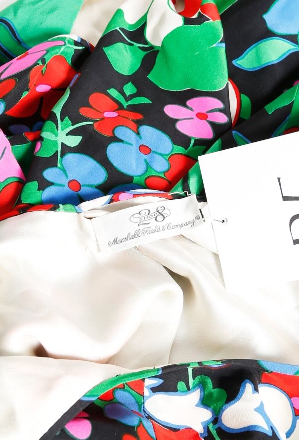 Galanos '80s Floral Print Dress - 5