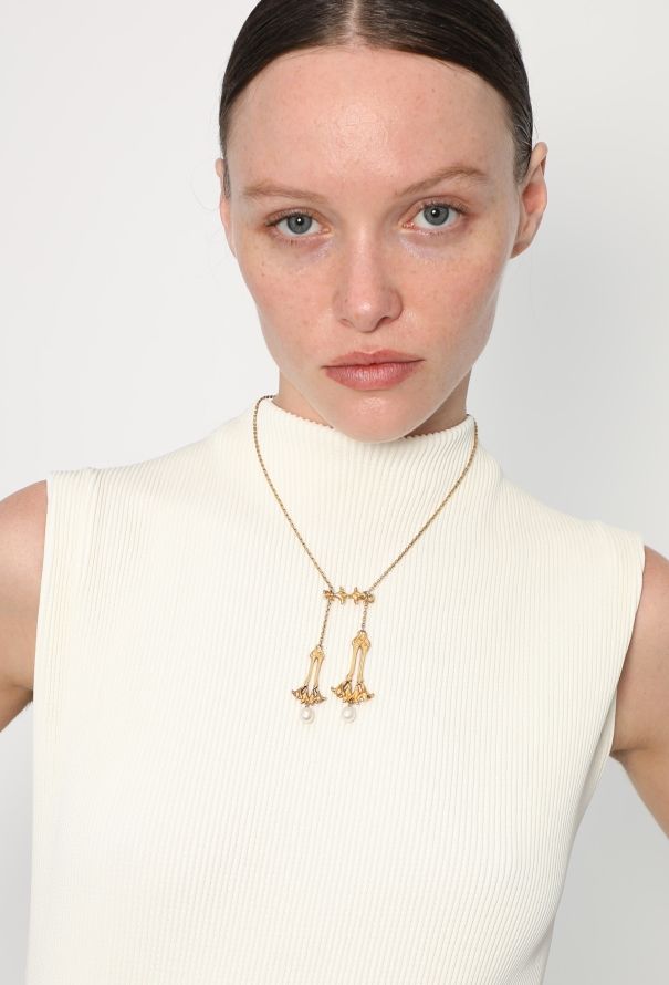 Vintage Fine Jewelry Art Nouveau 18k Yellow Gold & Pearl Necklace - 4